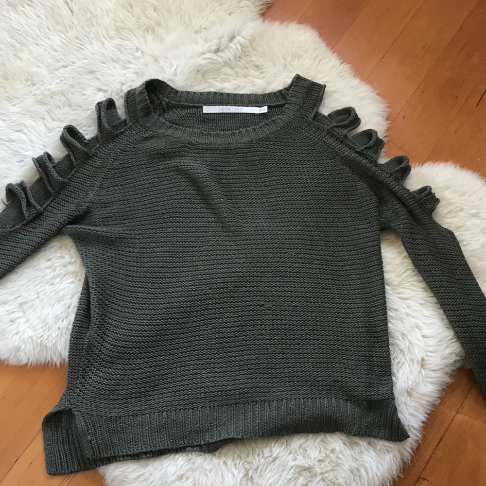 Green Distressed sweater